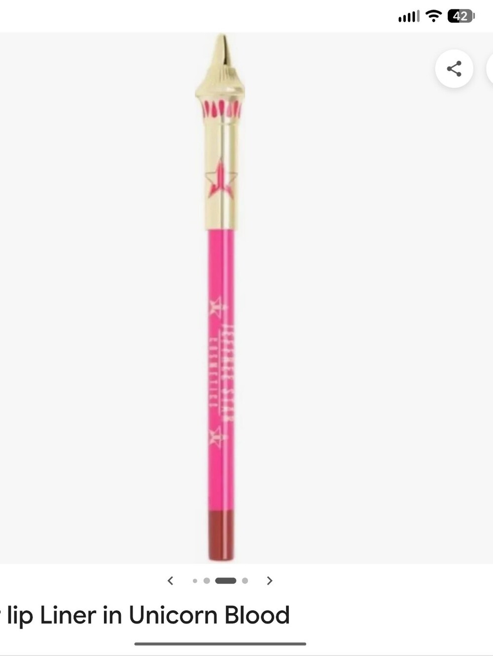 Jeffree Star Pink Lip Liner with Gold Cap and Brown Tip